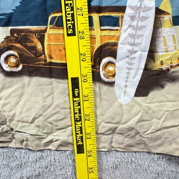 Ron Chereskin Hawaiian Rayon Shirt XL Blue Palm Trees Surf Cars Retro Beach - Picture 10 of 10